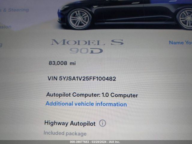 5YJSA1V25FF100482 Tesla Model S 70d/85d/p85d
