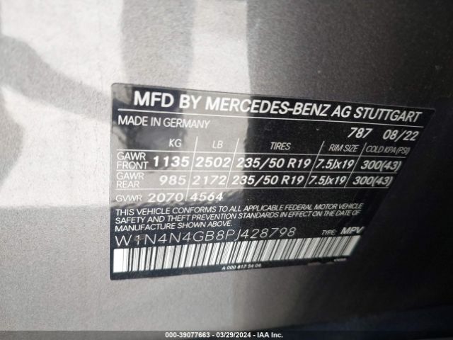 W1N4N4GB8PJ428798 Mercedes-Benz GLA 250