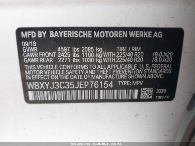 WBXYJ3C35JEP76154 BMW X2 Sdrive28i