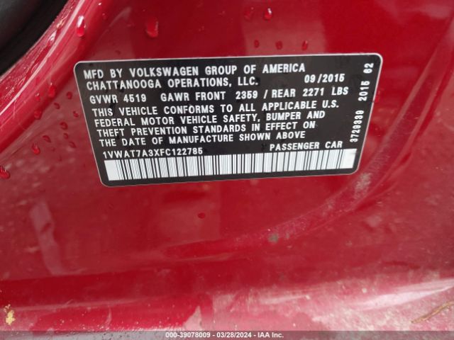 1VWAT7A3XFC122785 Volkswagen Passat 1.8t Limited Edition