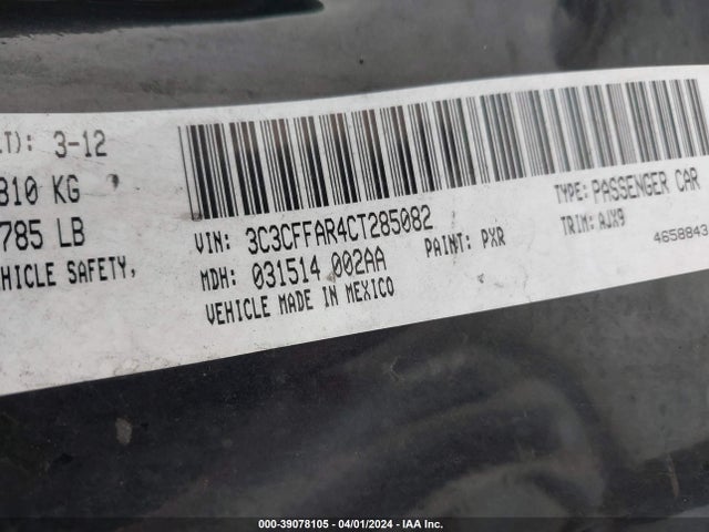 2012 FIAT 500 3C3CFFAR4CT285082 Photo 8