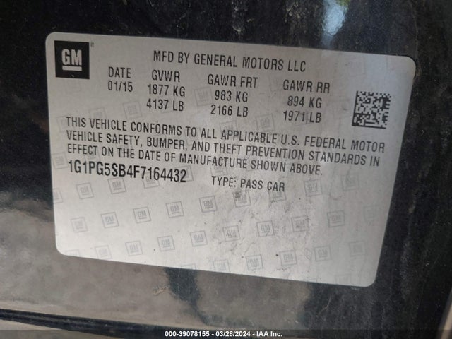 Chevrolet CRUZE LTZ 2015 1G1PG5SB4F7164432 Image 9