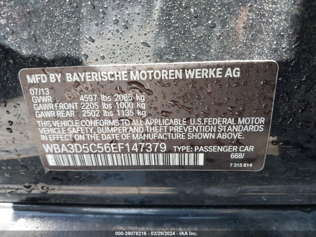 BMW 328d Xdrive 2014 WBA3D5C56EF147379 Image 9