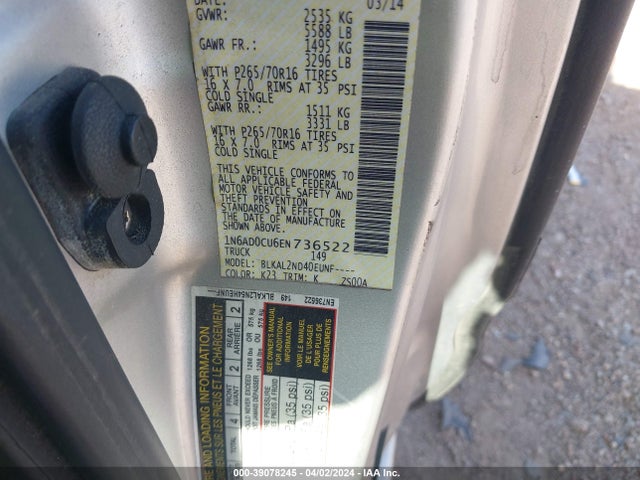 Nissan Frontier Sv 2014 1N6AD0CU6EN736522 Image 9