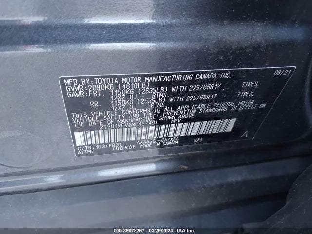 Toyota RAV4 LE 2021 2T3H1RFV8MC157494 Image 9