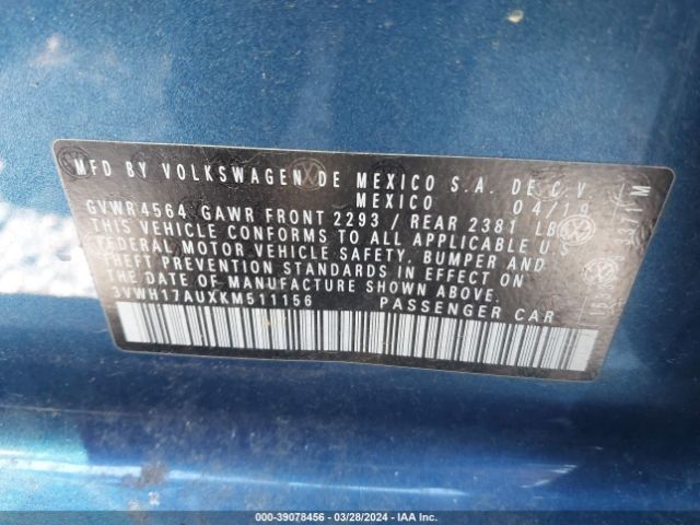 3VWH17AUXKM511156 Volkswagen Golf Alltrack Tsi S/tsi Se/tsi Sel