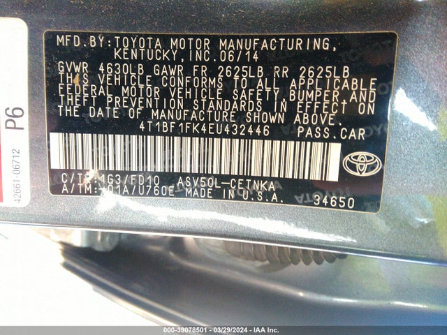 Toyota CAMRY LE 2014 4T1BF1FK4EU432446 Image 9