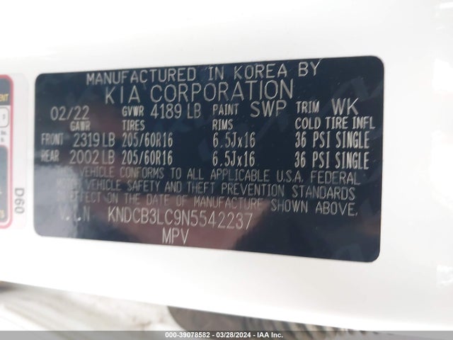 KIA Niro Lxs 2022 KNDCB3LC9N5542237 Image 9