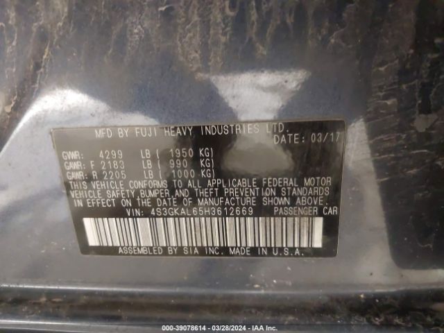 4S3GKAL65H3612669 Subaru Impreza 2.0i Sport