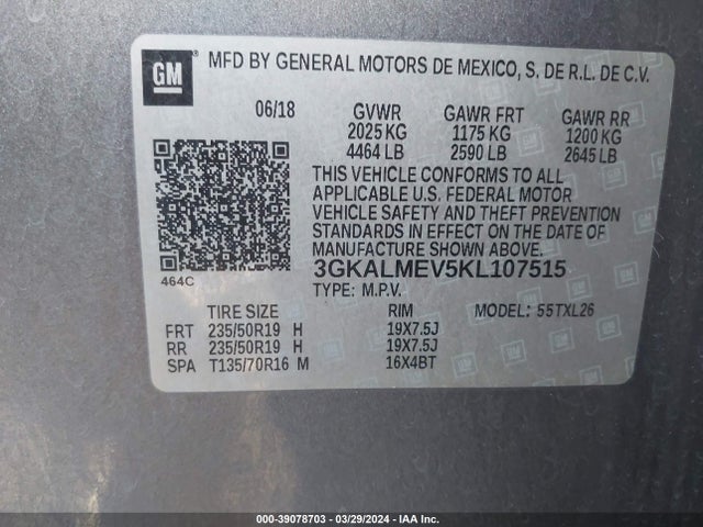 GMC Terrain Sle 2019 3GKALMEV5KL107515 Image 9