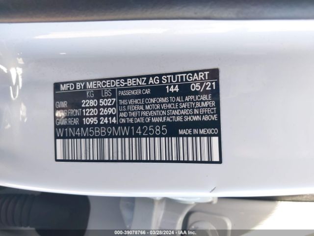 W1N4M5BB9MW142585 Mercedes-Benz Amg Glb 35 4matic