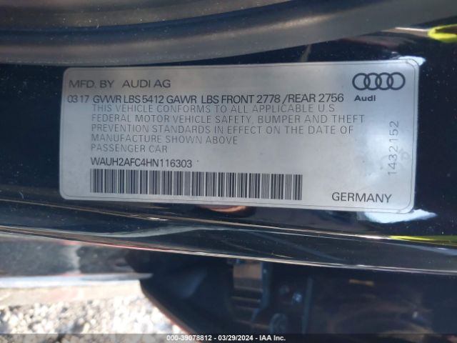 WAUH2AFC4HN116303 Audi A6 3.0t Premium Plus