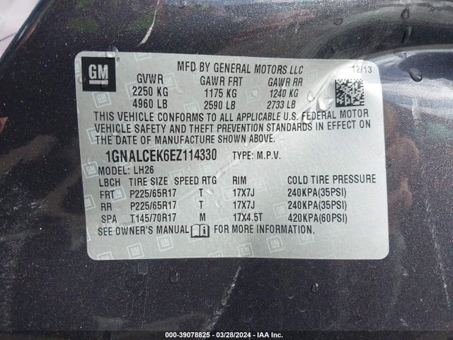 Chevrolet Equinox 2lt 2014 1GNALCEK6EZ114330 Image 9