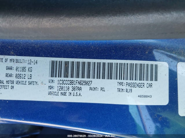 Chrysler 200 S 2015 1C3CCCBB1FN629027 Image 9