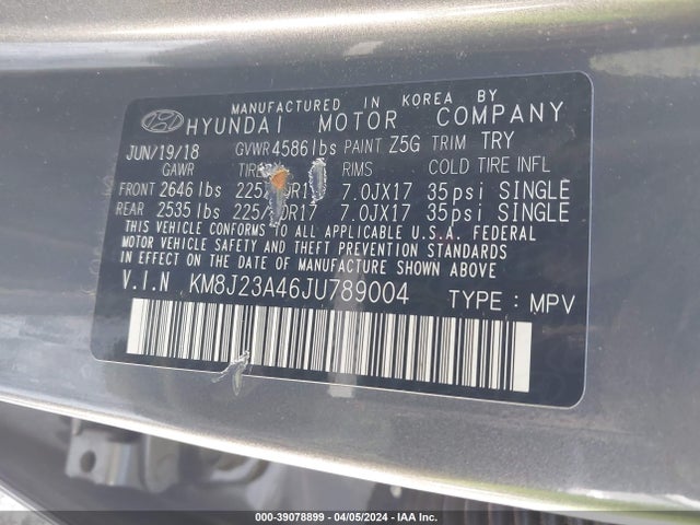 Hyundai TUCSON SE 2018 KM8J23A46JU789004 Image 9