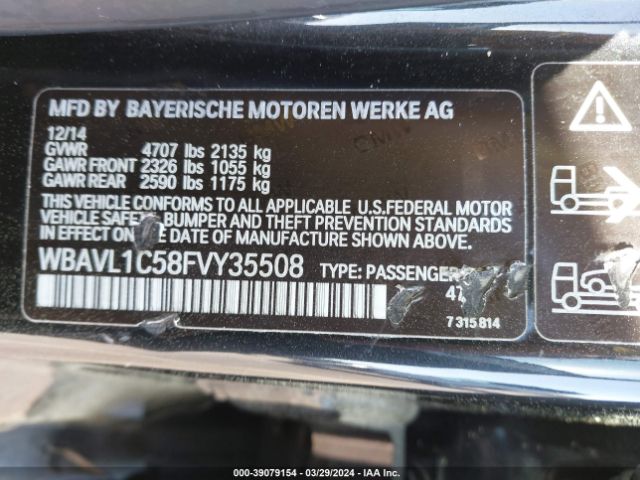 WBAVL1C58FVY35508 BMW X1 Xdrive28i