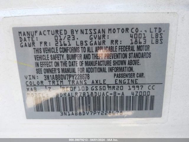 Nissan Sentra Sr Xtronic Cvt 2023 3N1AB8DV7PY228678 Image 9