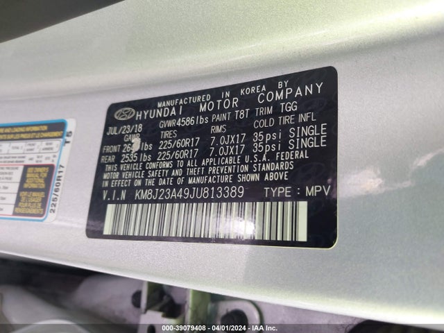 Hyundai TUCSON SE 2018 KM8J23A49JU813389 Image 9