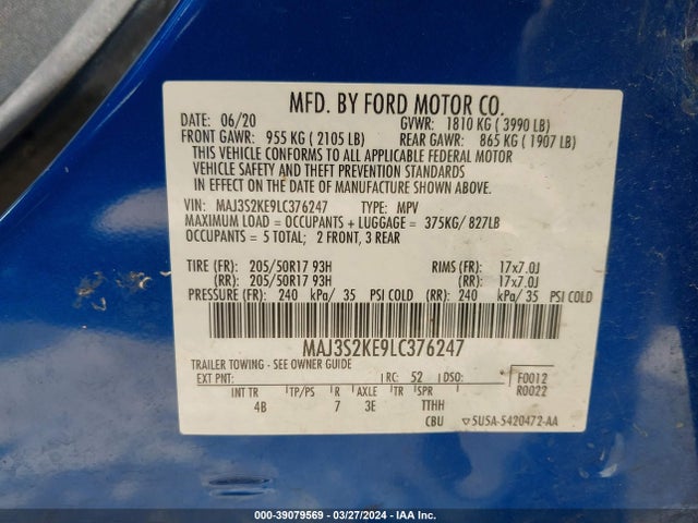 Ford Ecosport Titanium 2020 MAJ3S2KE9LC376247 Image 9