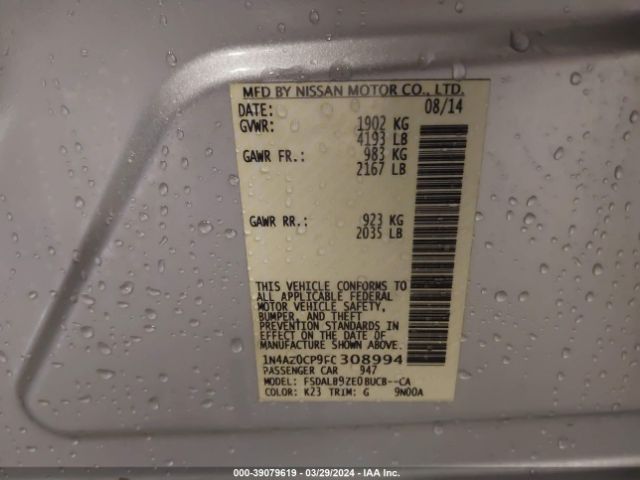 1N4AZ0CP9FC308994 Nissan LEAF S