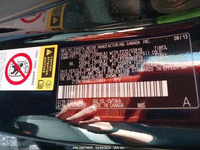 Lexus RX 350 2014 2T2BK1BA8EC225824 Image 9