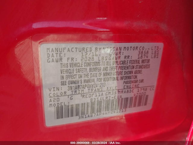 Nissan SENTRA SR 2017 3N1AB7AP4HY241213 Image 9