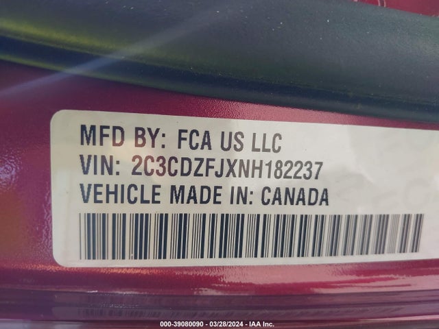 Dodge Challenger R/t Scat Pack 2022 2C3CDZFJXNH182237 Image 9