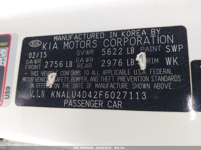 KIA K900 Premium 2015 KNALU4D42F6027113 Image 9