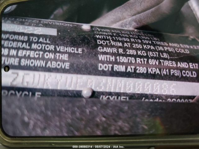 2022 MOTO GUZZI V85 TT ZGUKYUE03NM000086 Photo 9