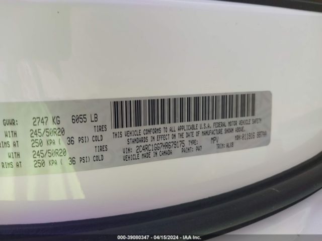 2C4RC1GG7HR679175 Chrysler Pacifica Limited