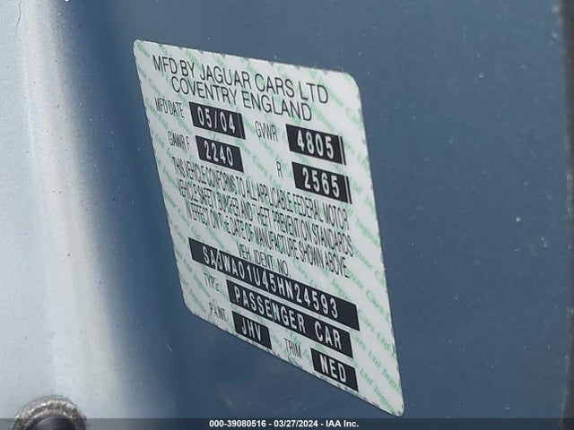 2005 JAGUAR S-TYPE SAJWA01U45HN24593 Photo 8