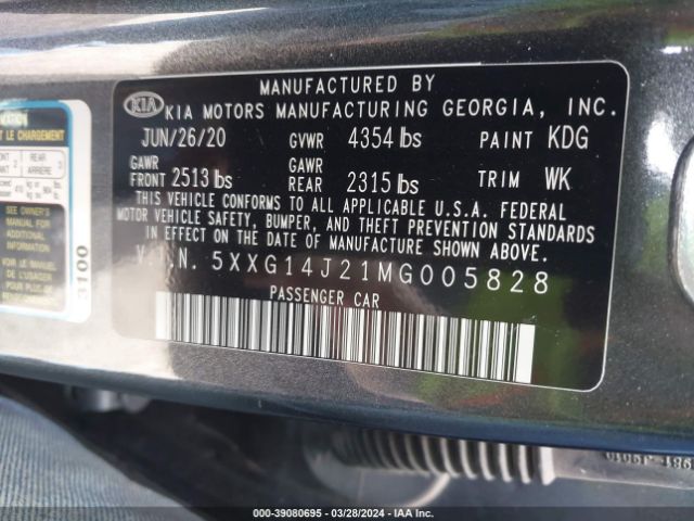 5XXG14J21MG005828 KIA K5 LXS