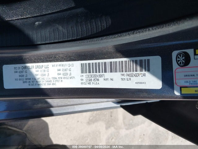 Продаж на аукціоні авто 2014 Chrysler 200 Limited, vin: 1C3CCBCG5EN192071, номер лоту: 39080707