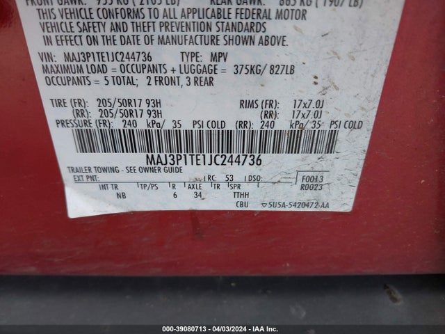 Ford Ecosport Se 2018 MAJ3P1TE1JC244736 Image 9