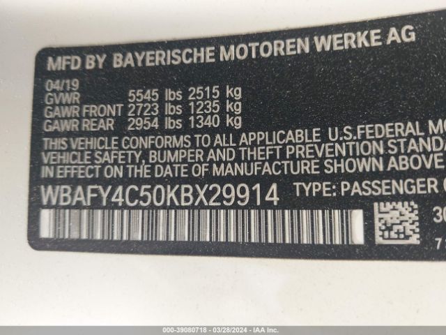 WBAFY4C50KBX29914 BMW M850i Xdrive