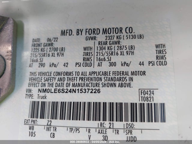 Ford Transit Connect Xl 2022 NM0LE6S24N1537226 Image 9