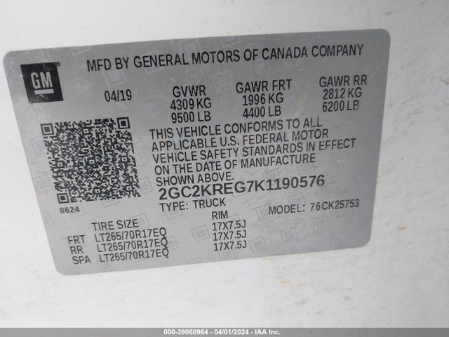 Chevrolet Silverado 2500hd Wt 2019 2GC2KREG7K1190576 Image 9