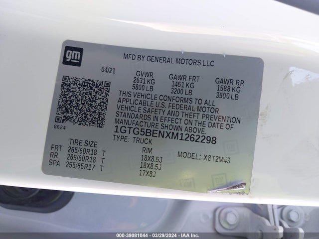 1GTG5BENXM1262298 GMC Canyon 2wd  Short Box Elevation Standard