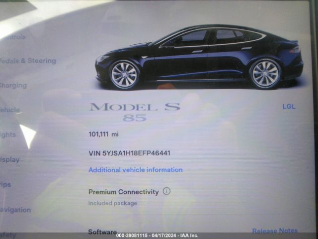 5YJSA1H18EFP46441 Tesla Model S P85