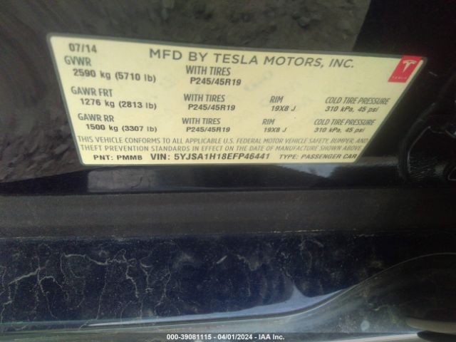 5YJSA1H18EFP46441 Tesla Model S P85