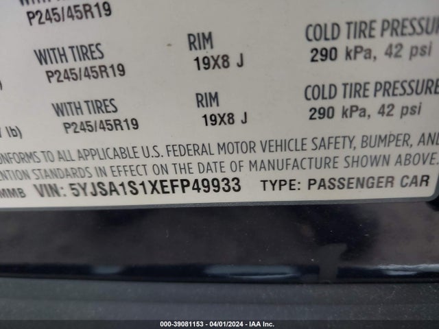Tesla MODEL S 2014 5YJSA1S1XEFP49933 Image 9