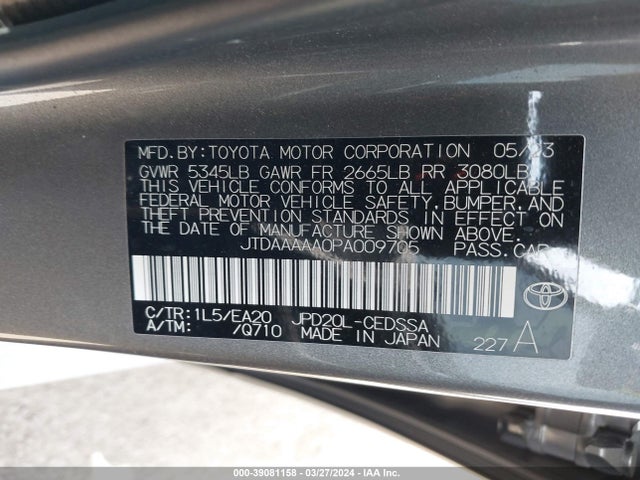 Toyota Mirai Xle 2023 JTDAAAAA0PA009705 Image 9