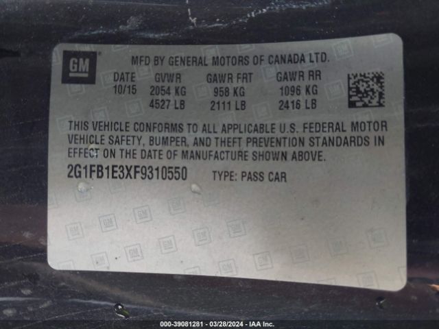 2G1FB1E3XF9310550 Chevrolet Camaro 2ls