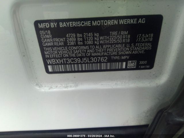 WBXHT3C39J5L30762 BMW X1 Xdrive28i