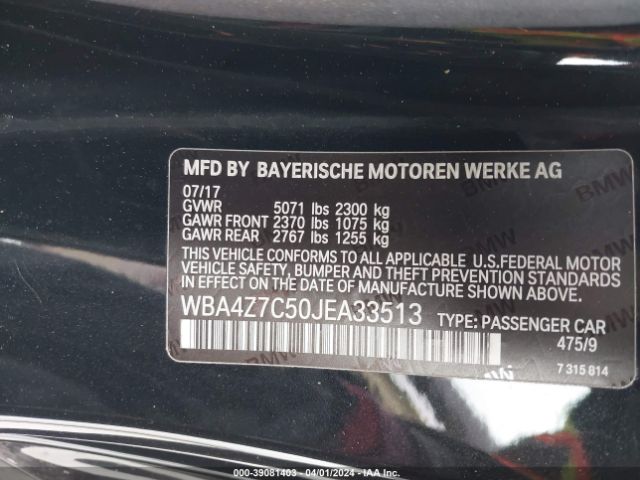 WBA4Z7C50JEA33513 BMW 440i Xdrive