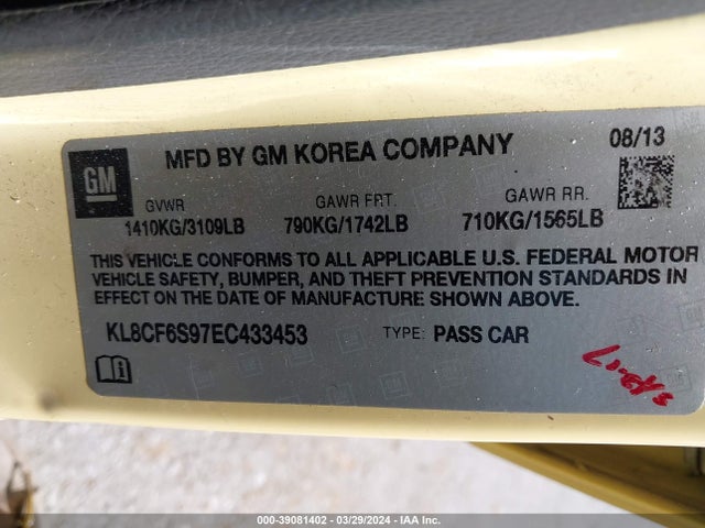 Chevrolet Spark 2lt Auto 2014 KL8CF6S97EC433453 Image 9