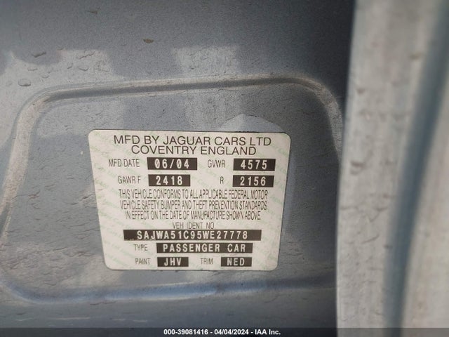 2005 JAGUAR X-TYPE SAJWA51C95WE27778 Photo 8