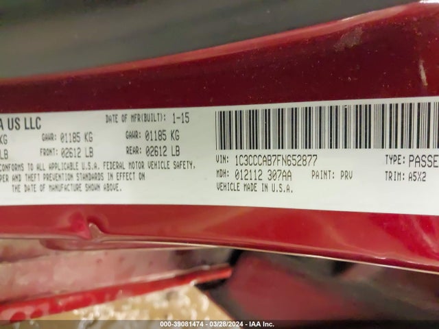 Chrysler 200 Limited 2015 1C3CCCAB7FN652877 Image 9