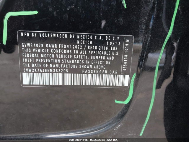 3VW2K7AJ6EM383205 Volkswagen Jetta 2.0l S