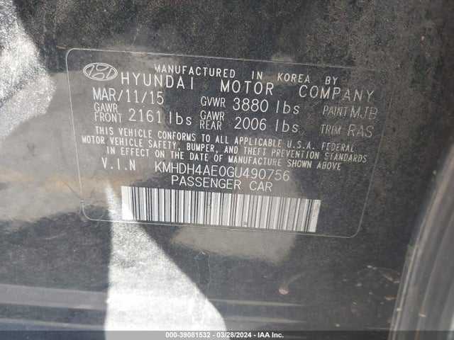 Hyundai ELANTRA SE 2016 KMHDH4AE0GU490756 Image 9